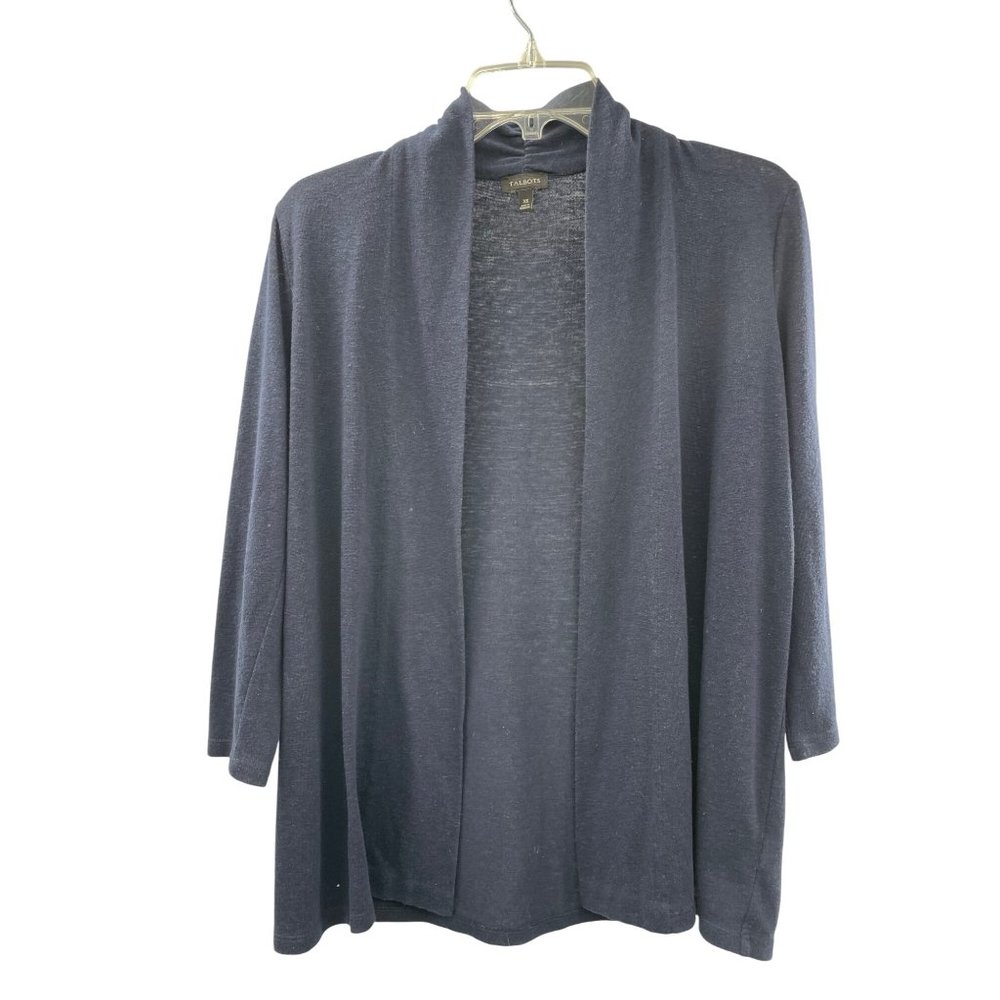 Talbots Cardigan Womens XS Used Open Front Dark Blue - Picture 1 of 10